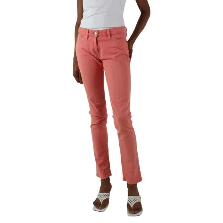 Używane Różowe Spodnie Skinny z Bawełny Isabel Marant Pre-owned