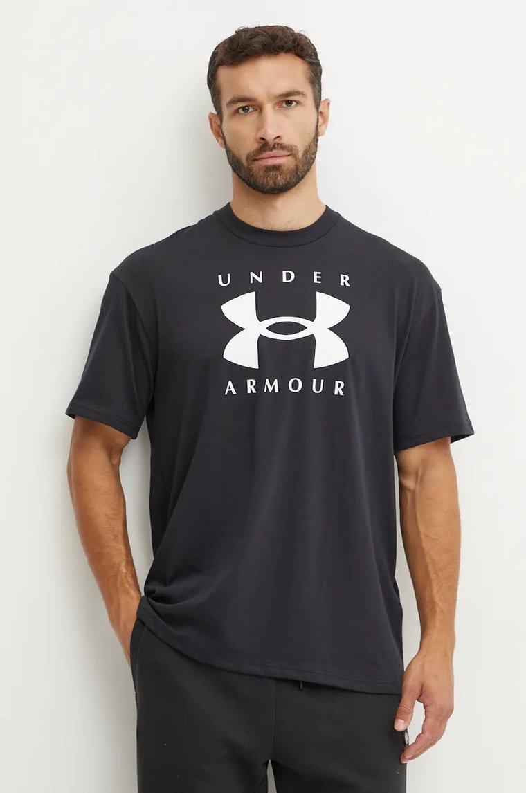 Under Armour t-shirt HW Branded męski kolor czarny z nadrukiem 1389146