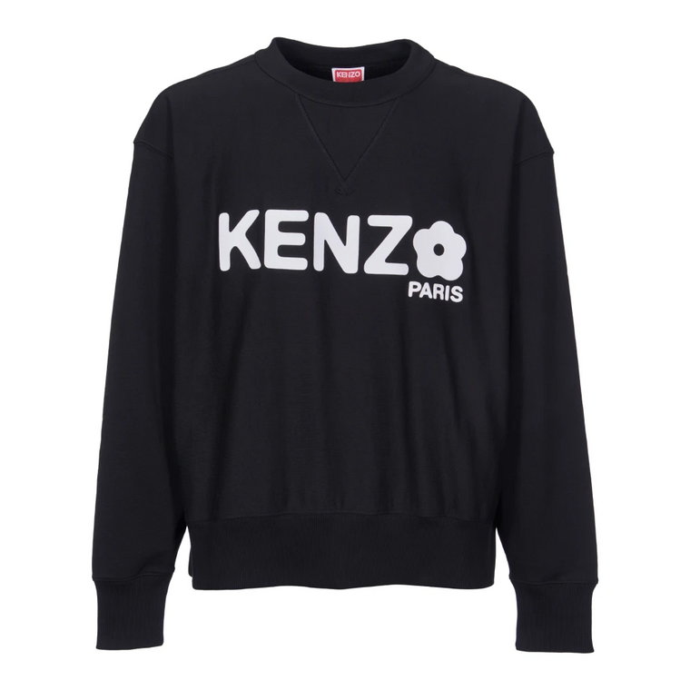 Czarny Sweter z Bawełny z Wzorem Pinaforemetal Kenzo