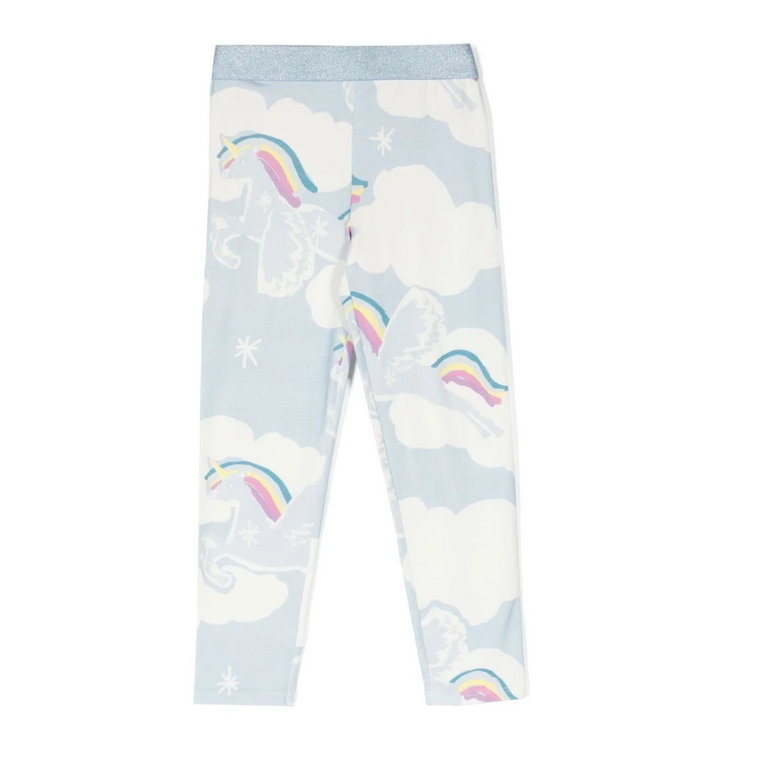 Niebieskie Legginsy z Graficznym Wzorem Stella McCartney