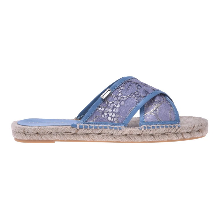 Light blue lace fabric sandals Baldinini