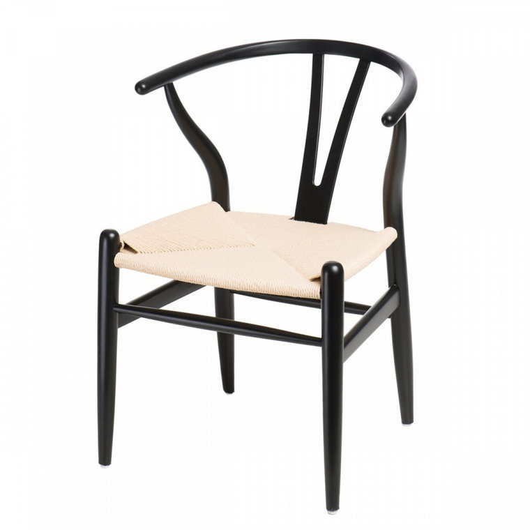 Krzesło Wicker Naturalne Czarny inspirow ane Wishbone kod: 5902385713542