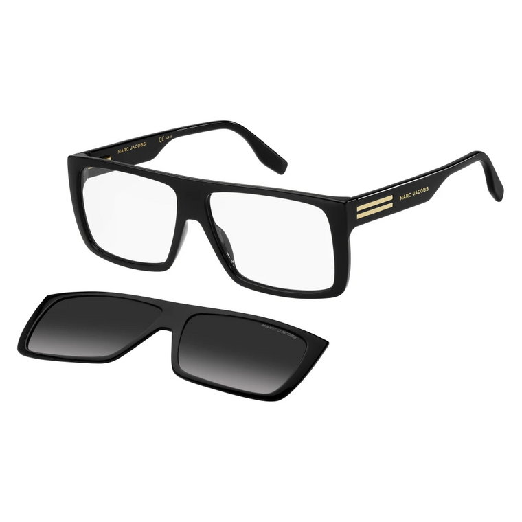 Czarne okulary przeciwsłoneczne z przypinką Marc Jacobs
