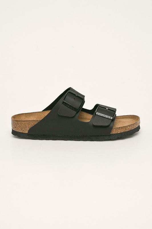 Birkenstock klapki skórzane Arizona kolor czarny 551253