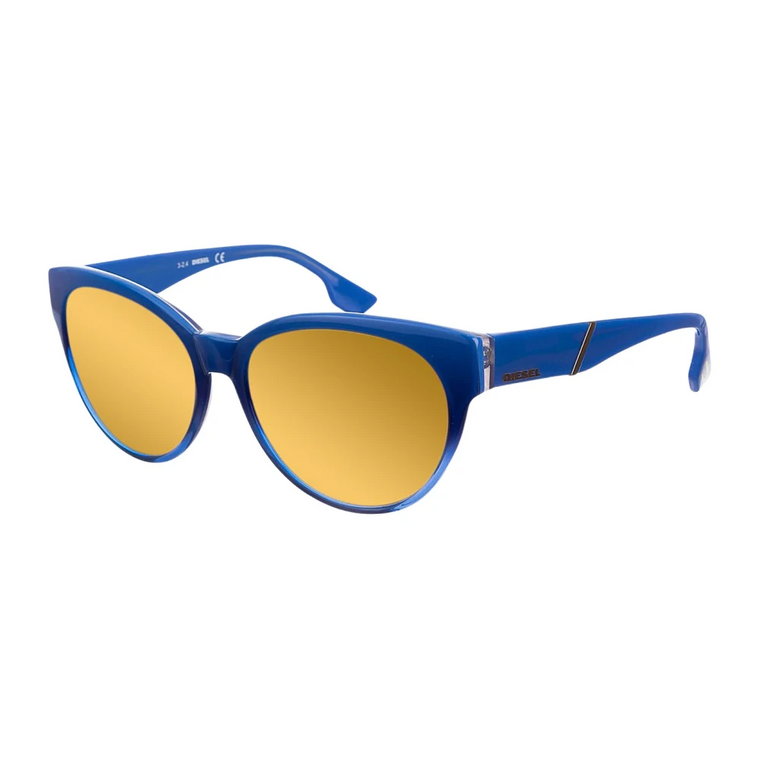 Niebieskie Okulary Przeciwsłoneczne z Owalnymi Soczewkami i Efektem Lustrzanym Diesel
