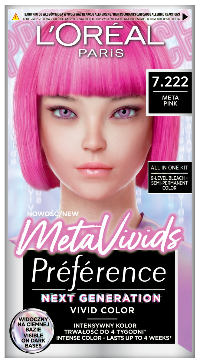 Preference Metavivids Farba do włosów 7.222 Pink