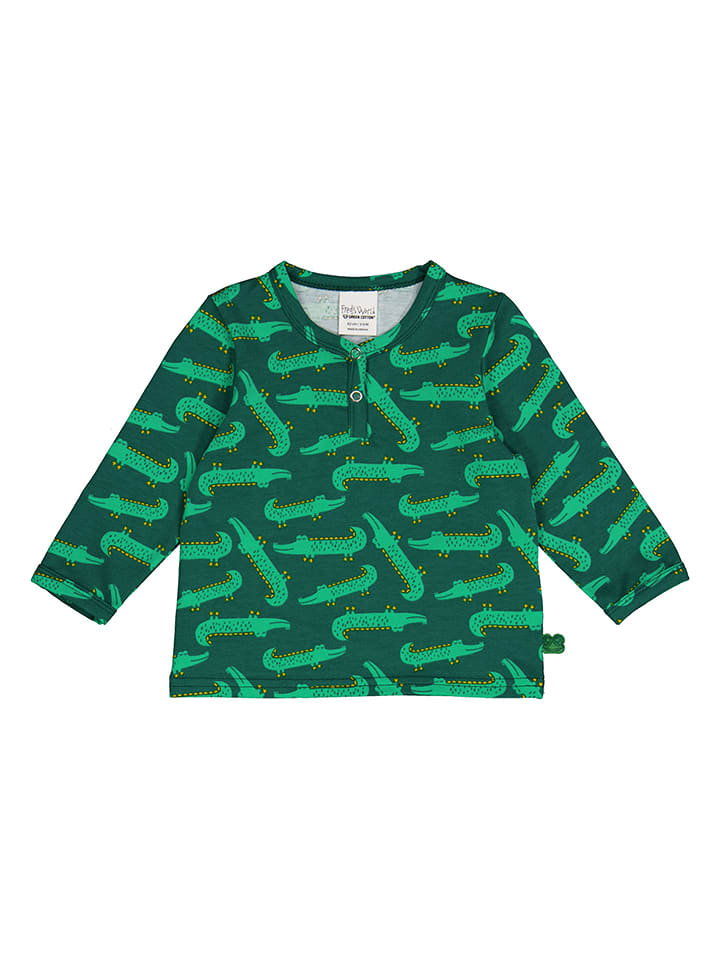 Freds World by GREEN COTTON Koszulka "Croco" w kolorze zielonym