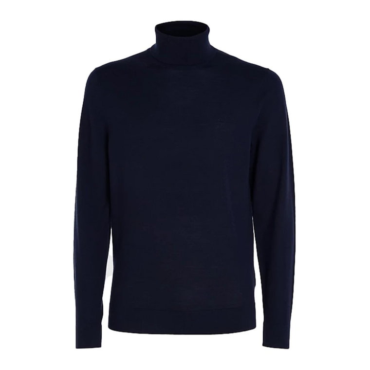 Superior Wool Męski Niebieski Sweter Calvin Klein