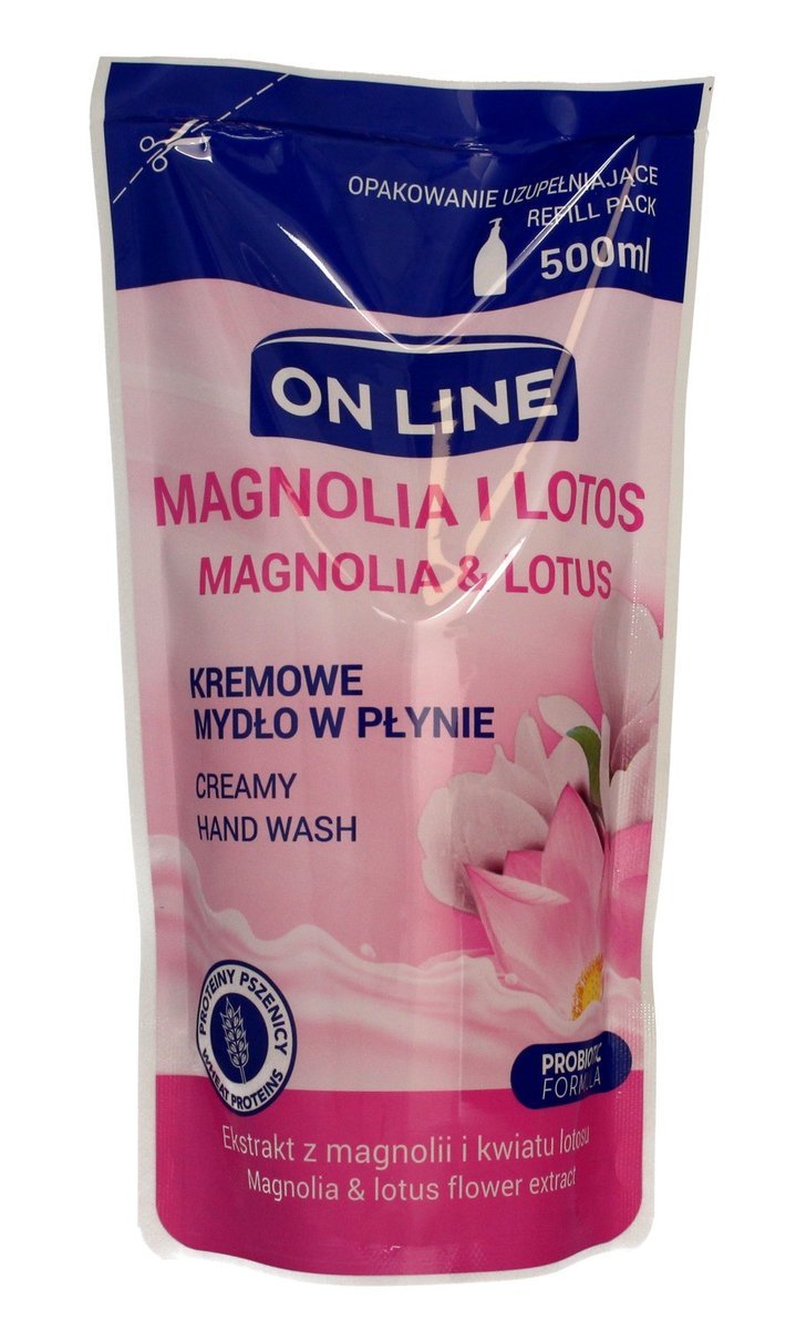 On Line, kremowe mydło w płynie Magnolia i Lotos, uzupełnienie, 500 ml