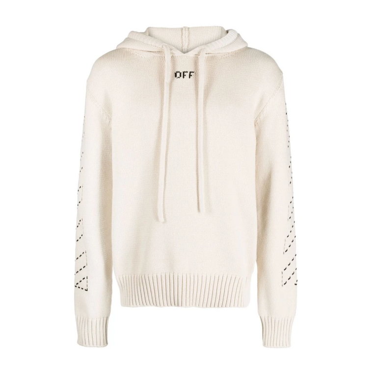 Beżowy Sweter z Logo Off White