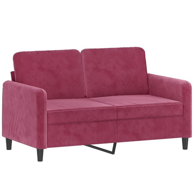 Sofa aksamitna 2-osobowa winna czerwień 138x77x80