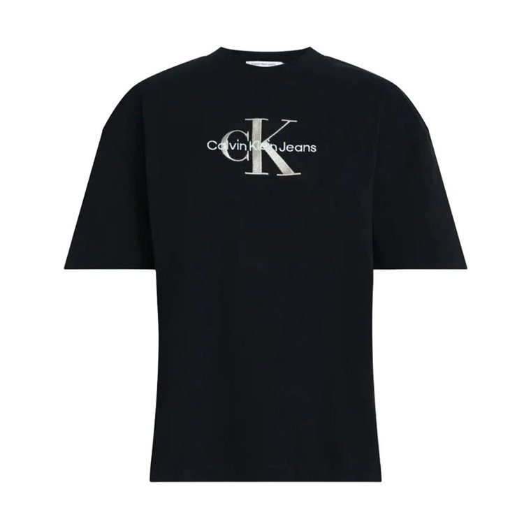 Monogram Czarna Koszulka Calvin Klein Jeans