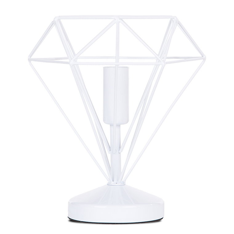 Lampa stołowa Acos, 22 cm, biała, diament