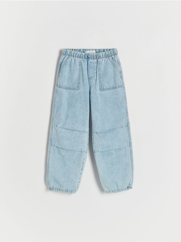 Reserved - Spodnie jeansowe parachute - niebieski