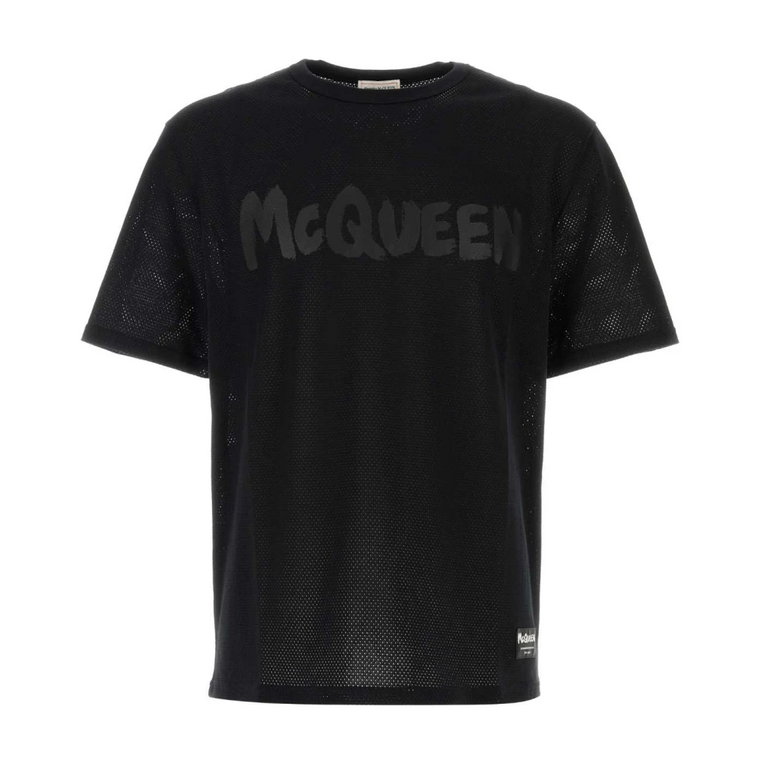 Czarna koszulka z siateczki Alexander McQueen