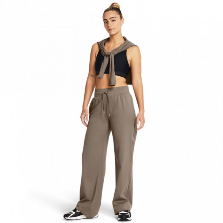 Damskie spodnie dresowe Under Armour Motion Open Hem Pant - brązowe