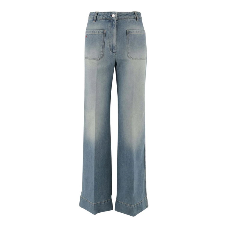 Tinted Blue Wash Stretch Denim Jeans Victoria Beckham