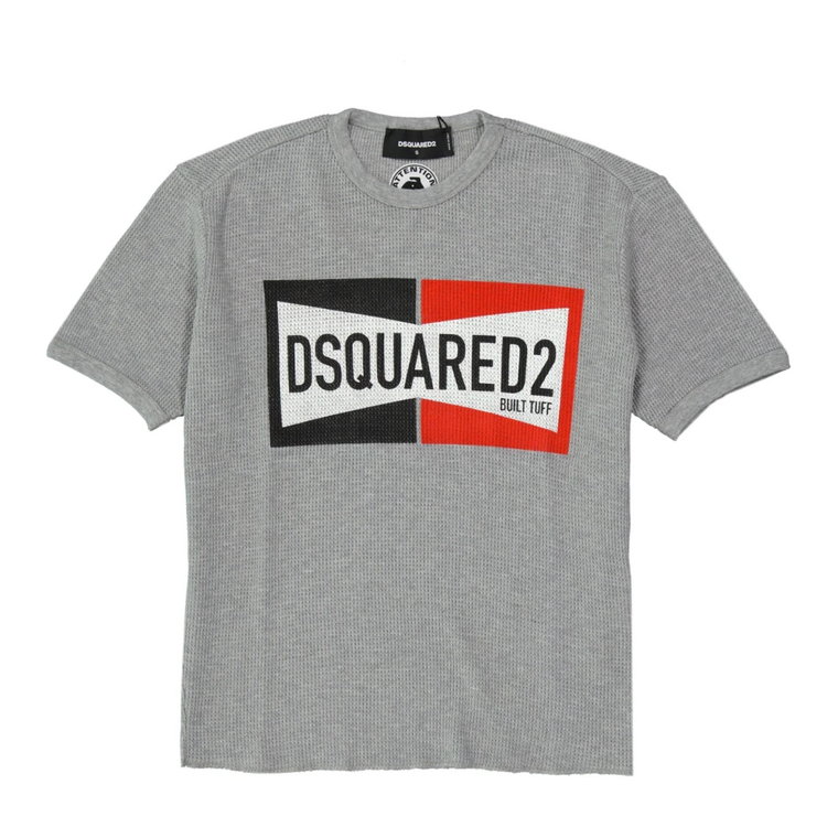 Dwukolorowy T-shirt z logo Dsquared2