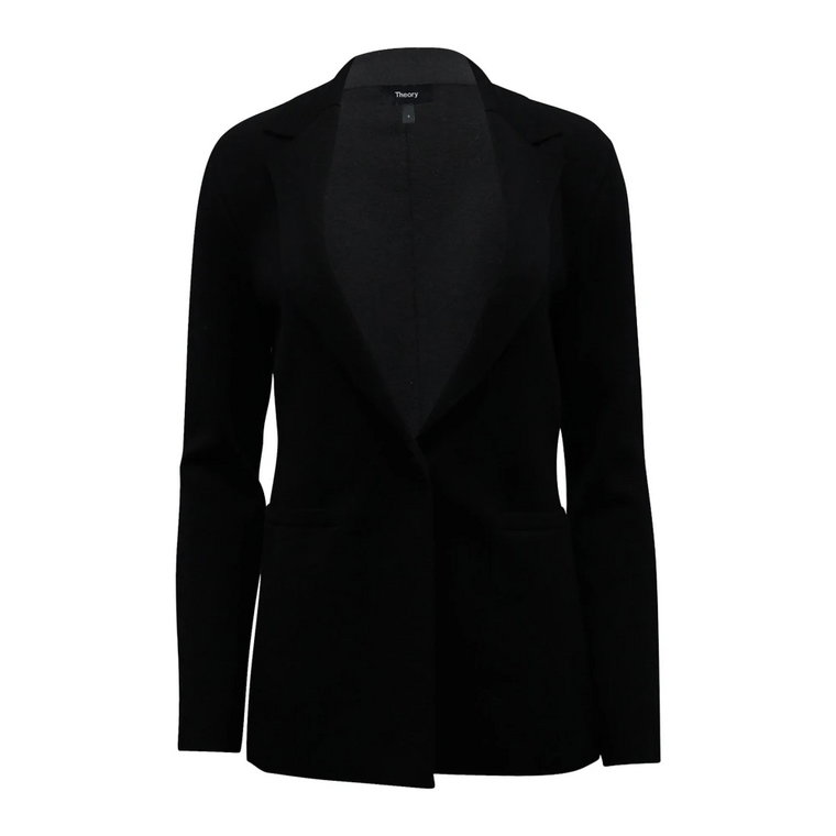 Theory Etiennette Blazer in Black Wool Theory