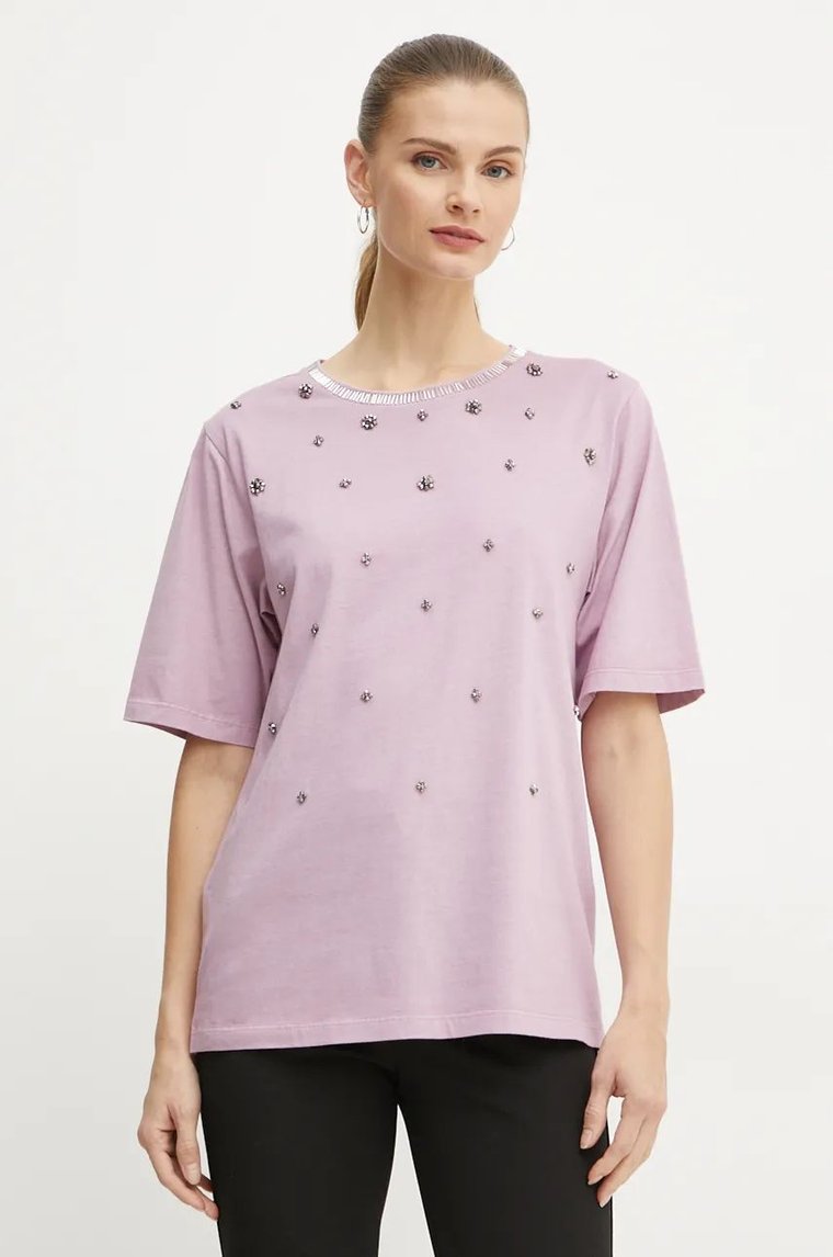 Pinko t-shirt bawełniany damski kolor różowy 104441 A296