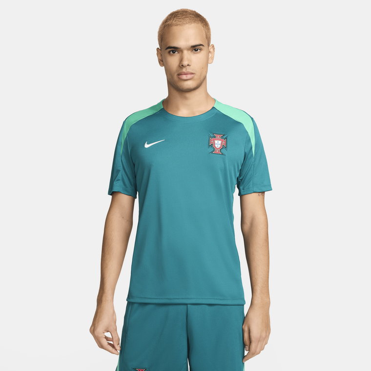 Męska dzianinowa koszulka piłkarska z krótkim rękawem Nike Dri-FIT Portugalia Strike - Zieleń