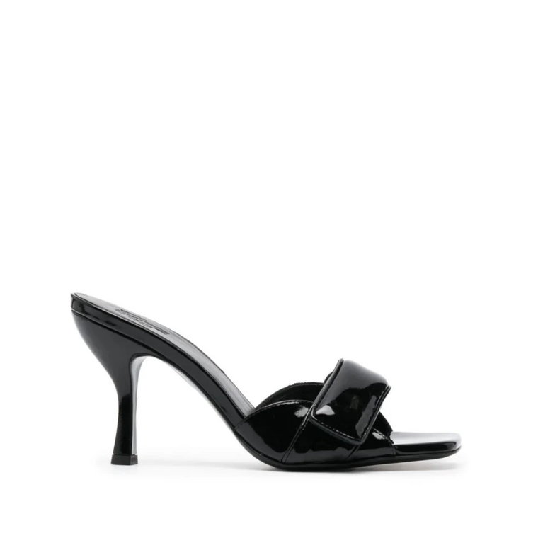 Czarny Alodie Patent Mule Gia Borghini