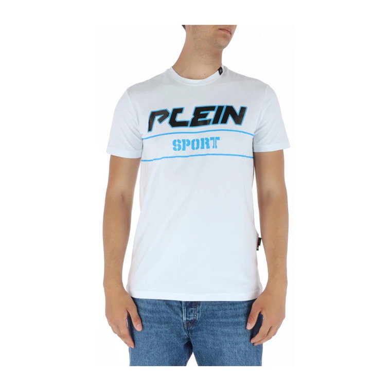 Biała Koszulka z Krótkim Rękawem i Nadrukiem Plein Sport