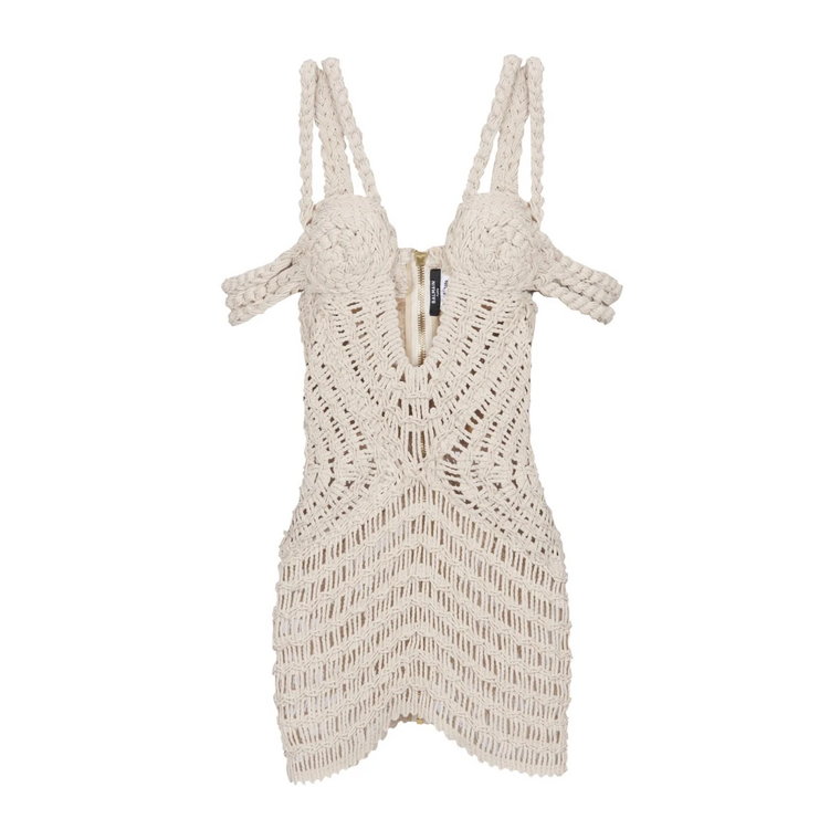 Short openwork macram dress Balmain