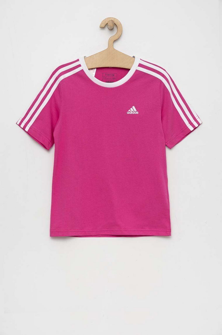 adidas t-shirt bawełniany dziecięcy G 3S BF kolor różowy