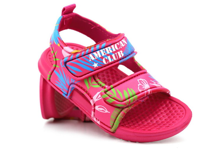 Piankowe sandały dla dziewczynki - American Club NH 85/23 NH 86/23, ciemnoróżowe