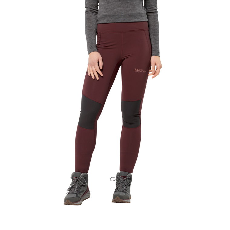 Damskie spodnie trekkingowe Jack Wolfskin KAMMWEG TIGHTS W dark maroon - M