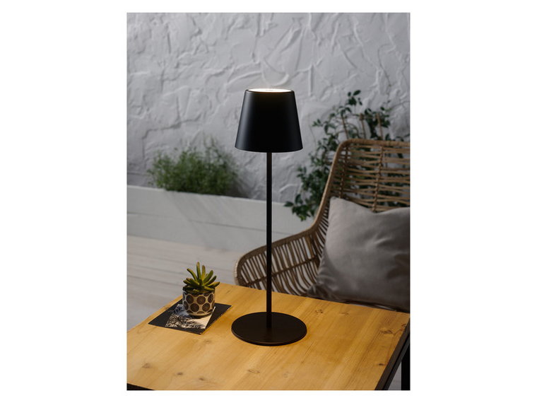 LIVARNO home Lampa stołowa akumulatorowa LED, z funkcją dotykowego ściemniacza (Czarny)