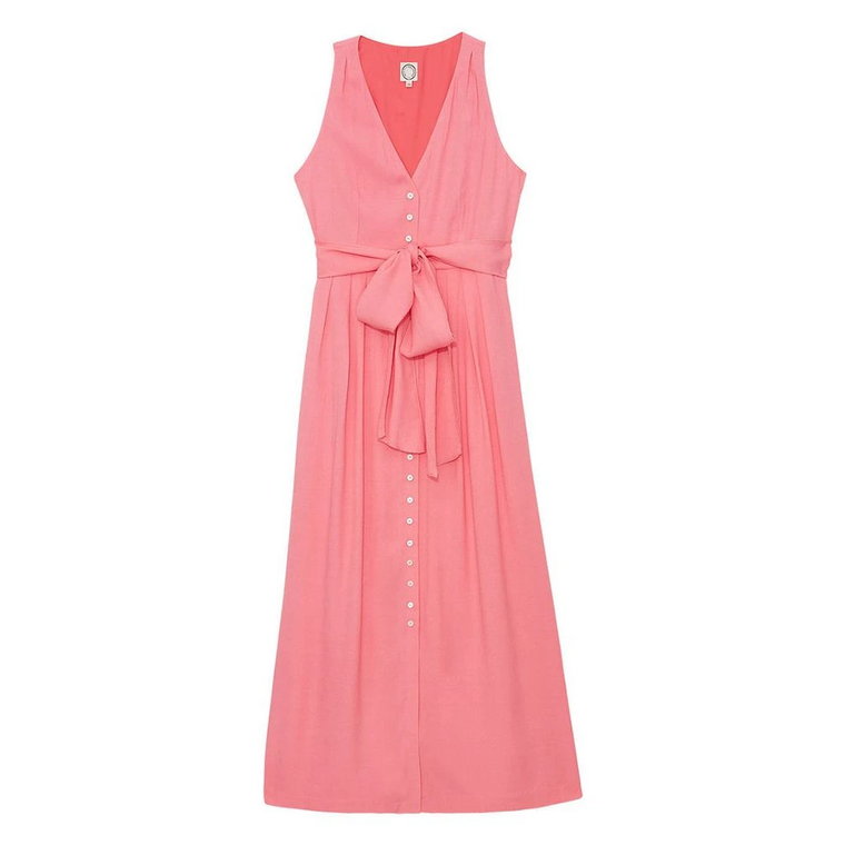 Różowa Długa Sukienka z Wiskozy Ines De La Fressange Paris