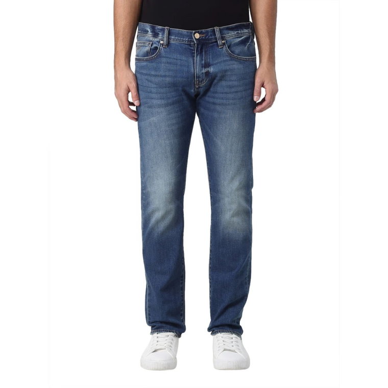 Slim-fit Spodnie Jeansowe w Kolorze Niebieskim Armani Exchange