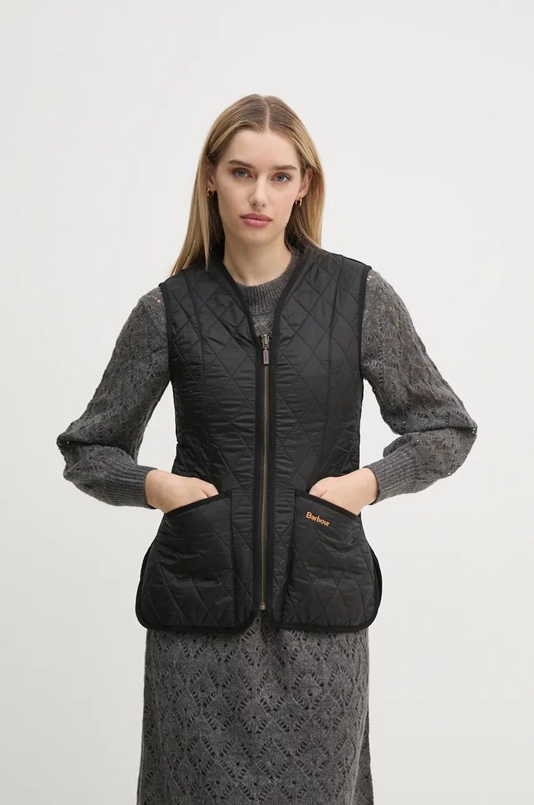 Barbour bezrękawnik Fleece Betty Liner damski kolor czarny przejściowy LLI0003