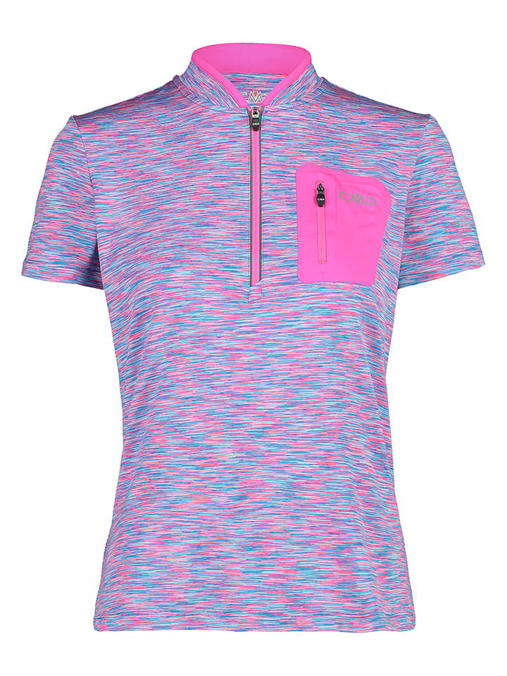CMP Koszulka kolarska w kolorze niebiesko-różowym