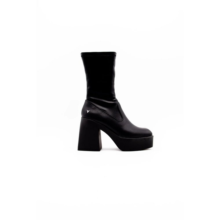 Czarne elastyczne buty na platformie Windsor Smith