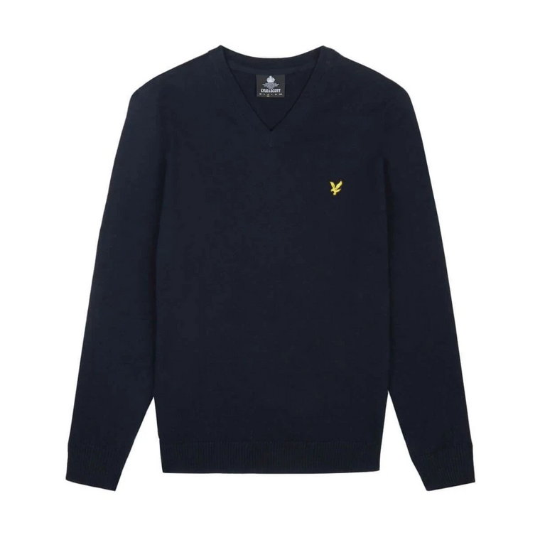 Lyle; Scott Cotton Merino V Neck Dark Navy Lyle & Scott