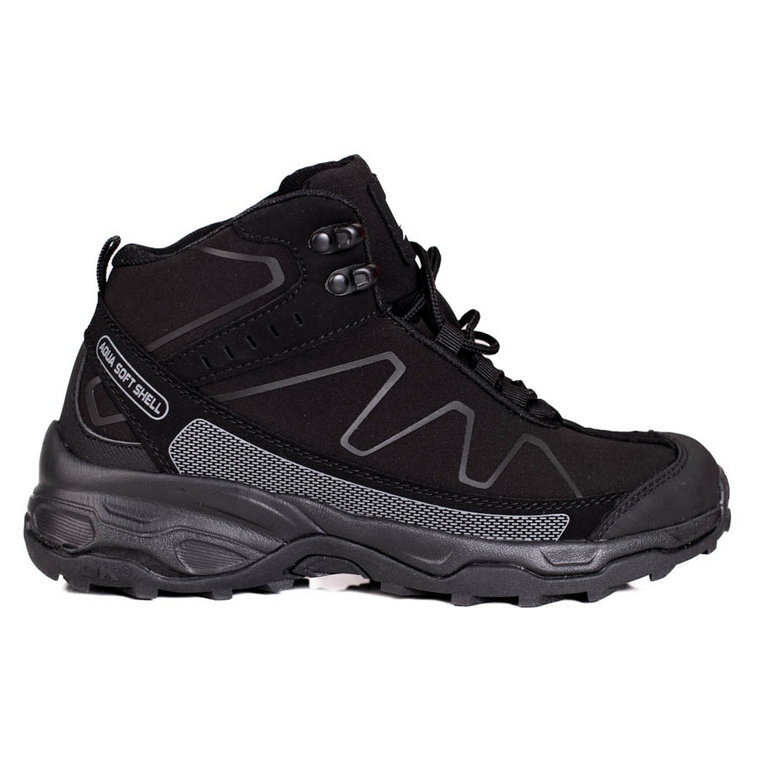 Sportowe buty trekkingowe damskie z wysoką cholewką DK czarne