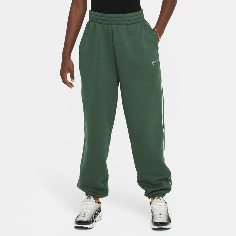 Dzianinowe spodnie o kroju oversize dla dużych dzieci (dziewcząt) Nike Sportswear - Zieleń