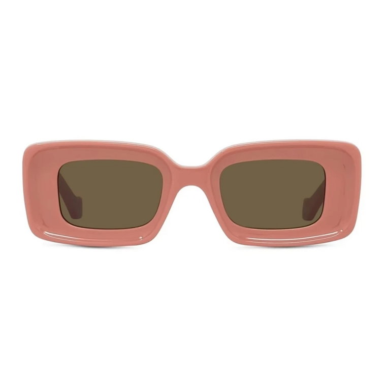 Prostokątne - błyszczący różowy okulary przeciwsłoneczne Loewe
