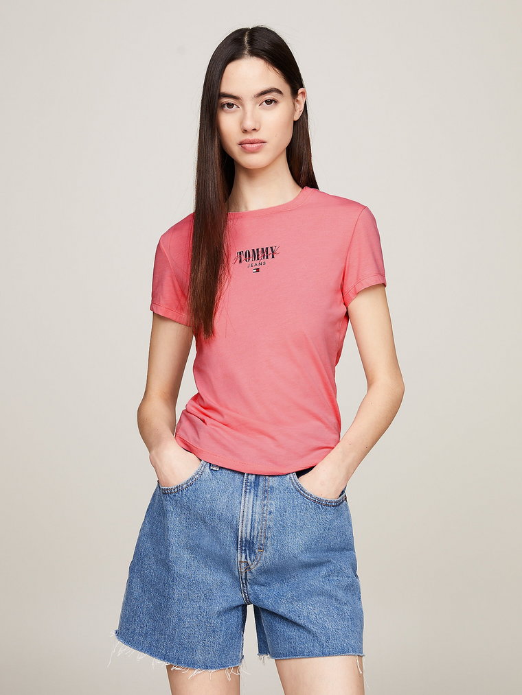 Koszulka damska bawełniana Tommy Jeans DW0DW17839-TIC XS Różowa (8720646692187). T-shirty damskie