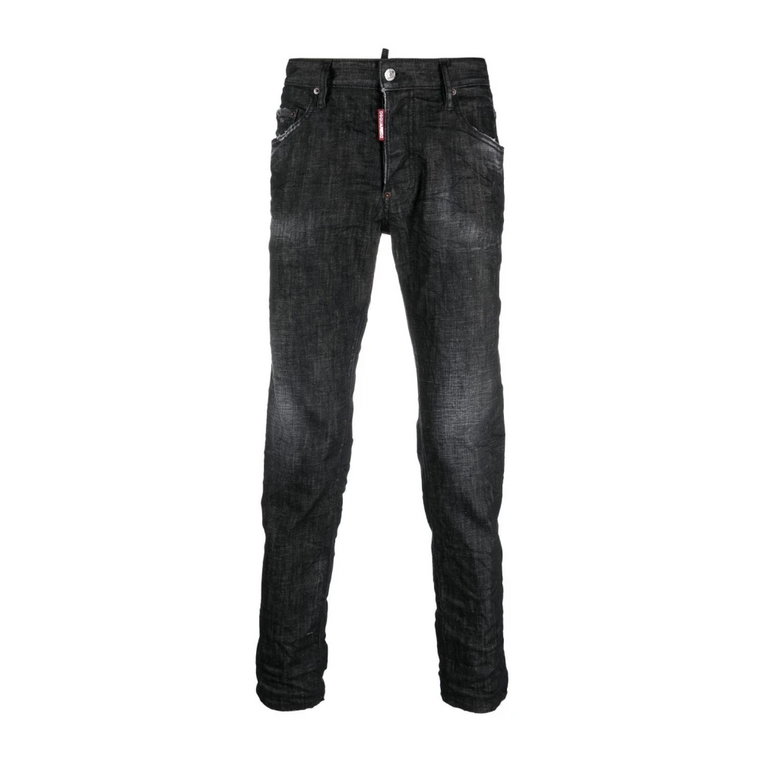 Slim-Fit Spodnie zniszczone Czarne Jeansy Dsquared2