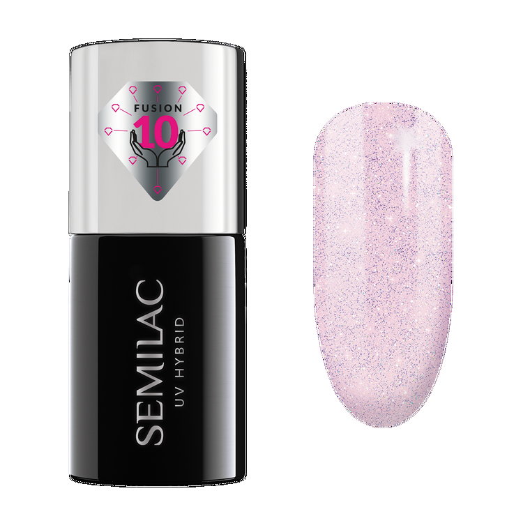 Semilac - Lakier hybrydowy Extend Care 5w1 806 Glitter Delicate Pink 7ml