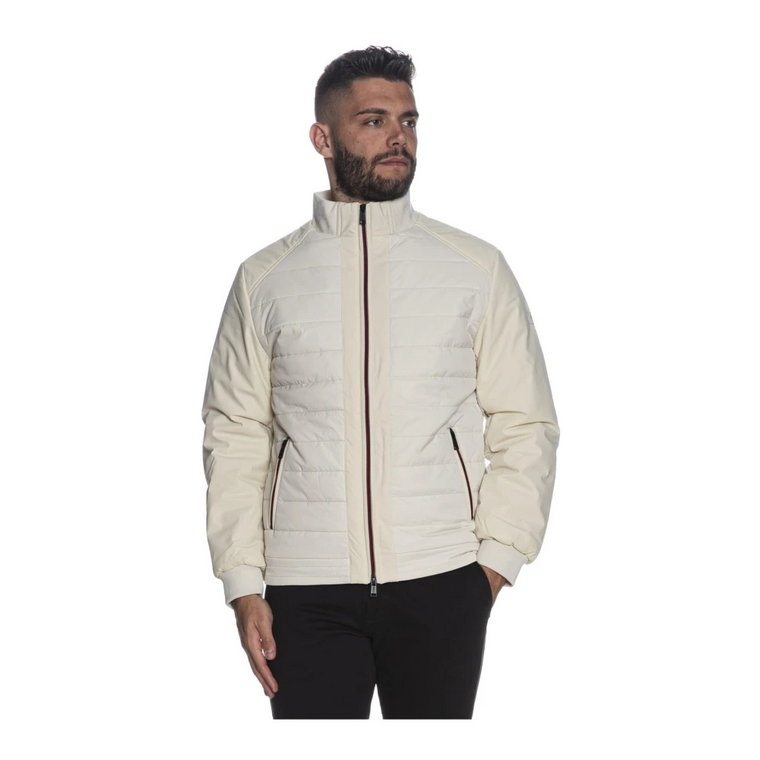 Stretch Nylon Blouson - Slim Fit, Wysoki Kołnierz, Długie Rękawy Guess