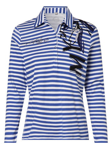 RABE - Damska koszulka polo, wielokolorowy|biały|niebieski