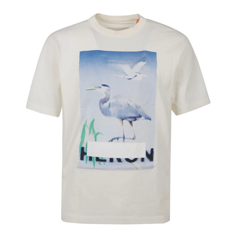 Biało-Niebieska Cenzurowana Koszulka Heron Preston