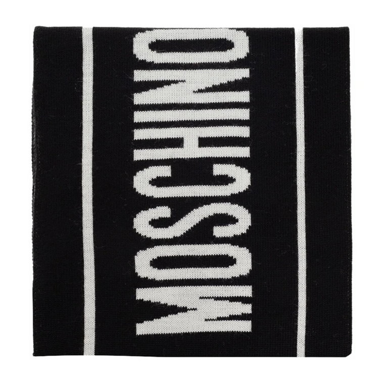 Czarny Szalik z Logo Moschino