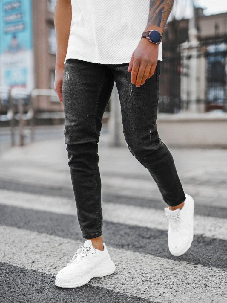 Spodnie jeansowe męskie czarne OZONEE E/5195/04