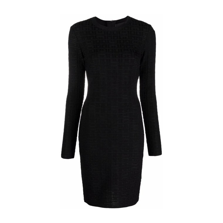 Czarna Sukienka Midi z Motywem 4G Givenchy
